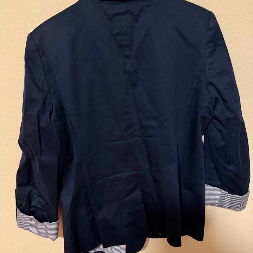 Tommy Hilfiger Women's Navy Knit Blazer - Picture 9 of 10